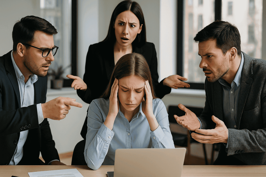 Wie erkennt man ein toxisches Arbeitsumfeld? Anzeichen von Mobbing, Druck und Manipulation. Psychologische Tipps zum Schutz von Gesundheit und Wohlbefinden.