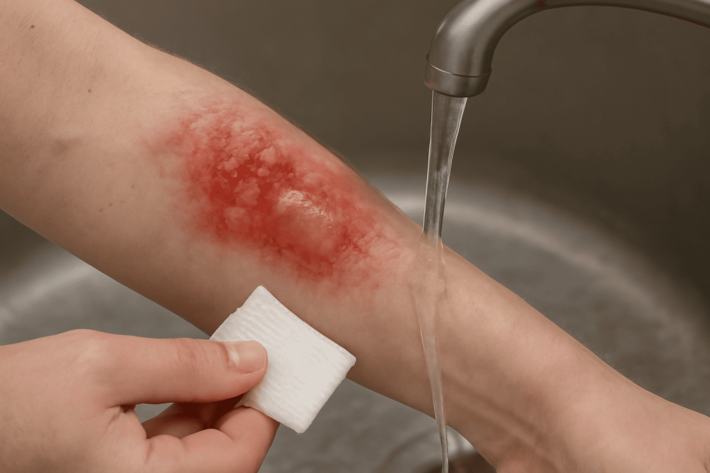 Erste Hilfe bei Verbrennungen: Was bei Hautverbrennungen zu tun ist, wie man Schmerzen lindert, Behandlung von Blasen, Ratschläge zur schnellen Heilung nach einer Verbrennung