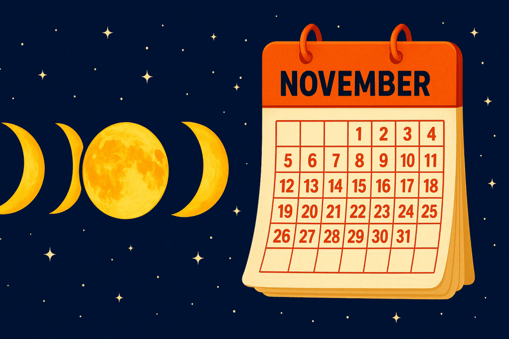 Mondkalender November 2025: Wie die Mondphasen Ihre Pläne beeinflussen Der Mondkalender für November 2025 hilft, Alltag und Gesundheit besser zu planen und die Energie des Mondes gezielt zu nutzen