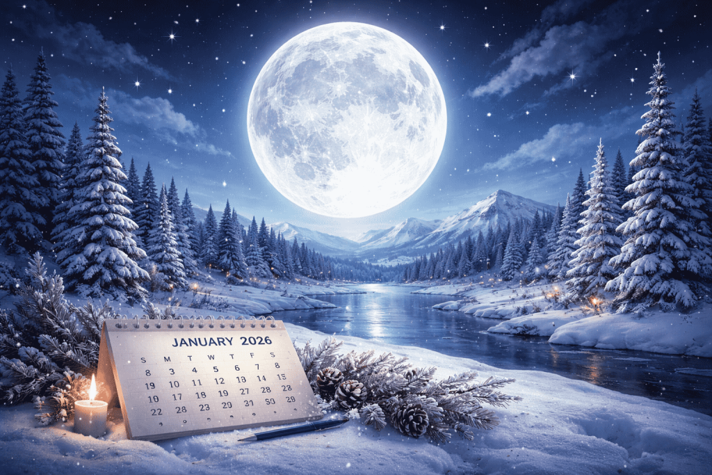 Mondkalender für Januar 2026: Mondphasen, günstige und ungünstige Tage sowie astrologische Tipps für Planung, Arbeit, Gesundheit und Alltag