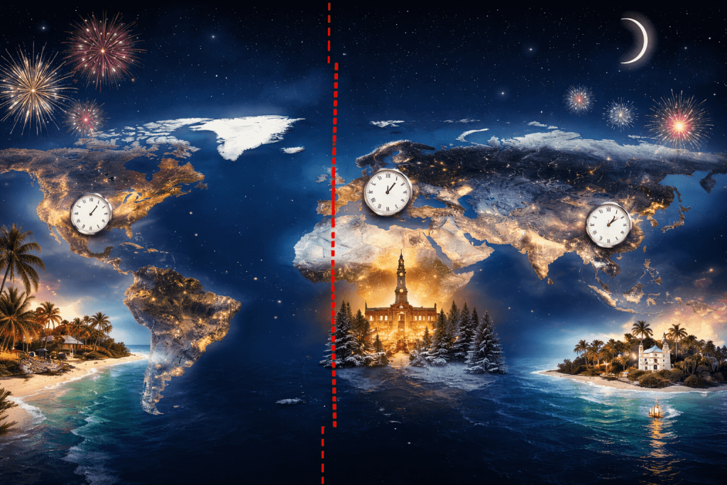 Welche Länder Neujahr zuerst und zuletzt feiern, wie die Datumsgrenze funktioniert und welche Position Deutschland im globalen Zeitsystem einnimmt