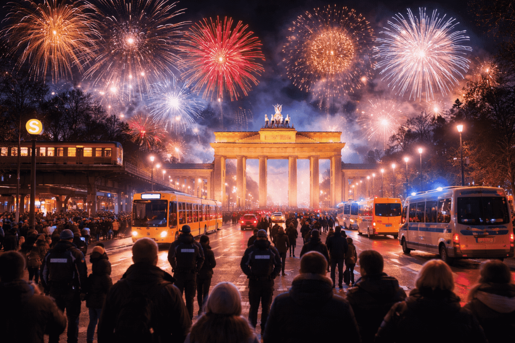 Wo in Berlin zu Silvester Feuerwerk erlaubt oder verboten ist, wie Busse, Bahnen und U-Bahn fahren und welche Straßen gesperrt werden