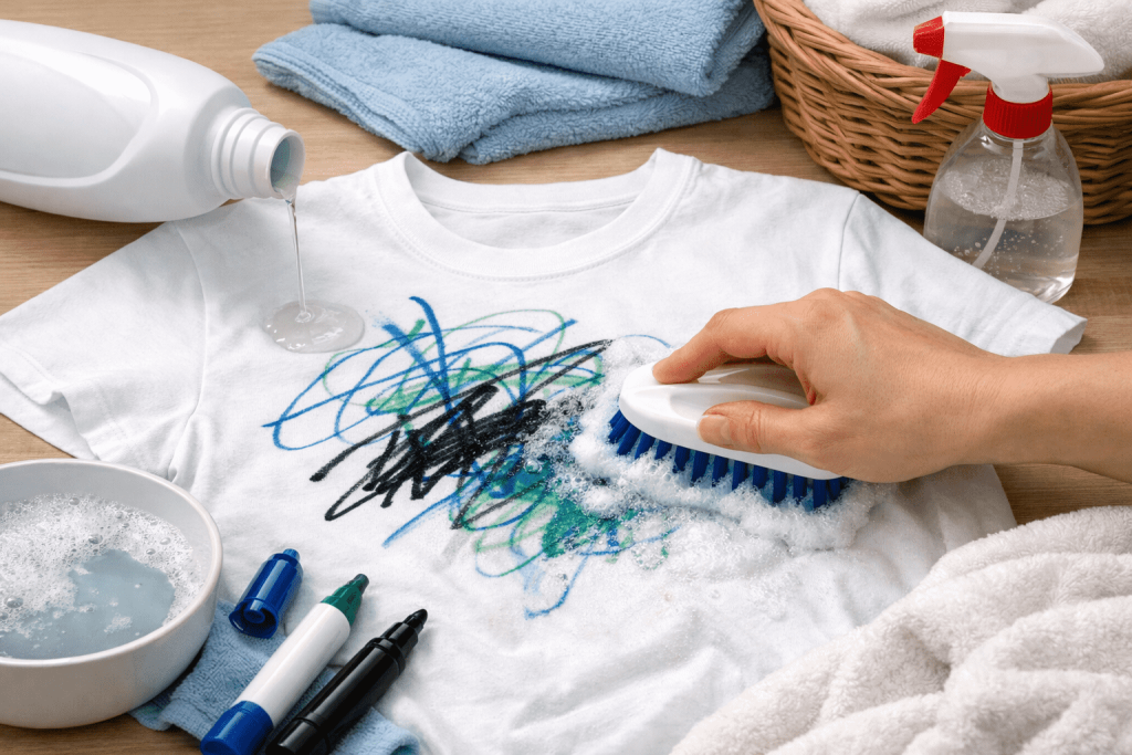 Wie man Permanentmarker aus Kleidung entfernt: zuverlässige Methoden für schwierige Flecken Erfahren Sie, wie man Markerflecken effektiv aus Kleidung entfernt. Schrittfolgen, Tipps und bewährte Mittel für verschiedene Stofftypen