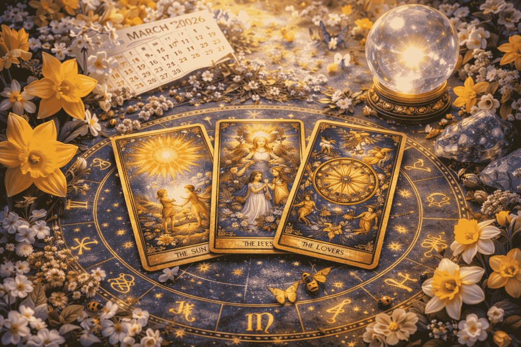 Tarot-Horoskop für März 2026 für alle Tierkreiszeichen: Prognose für Finanzen, Karriere, Gesundheit und Liebe. Praktische Tipps und Empfehlungen für den Monat