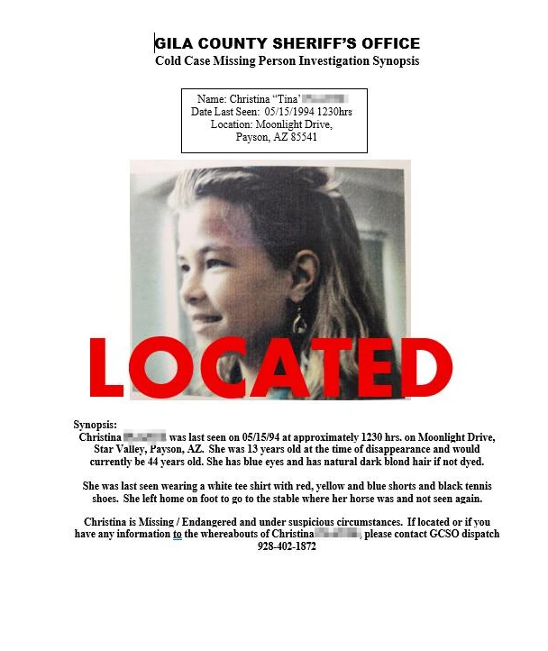 US-Polizei findet vermisstes 13-jähriges Mädchen nach 32 Jahren