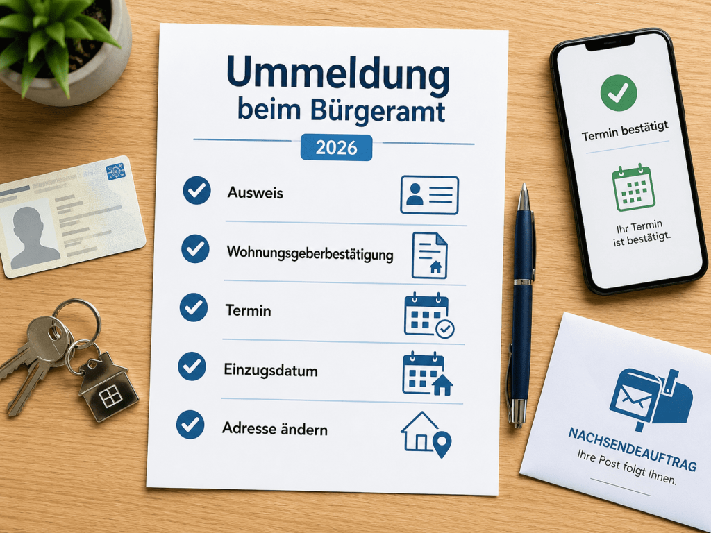 Ummeldung beim Bürgeramt: Kosten, Fristen und typische Fehler 2026