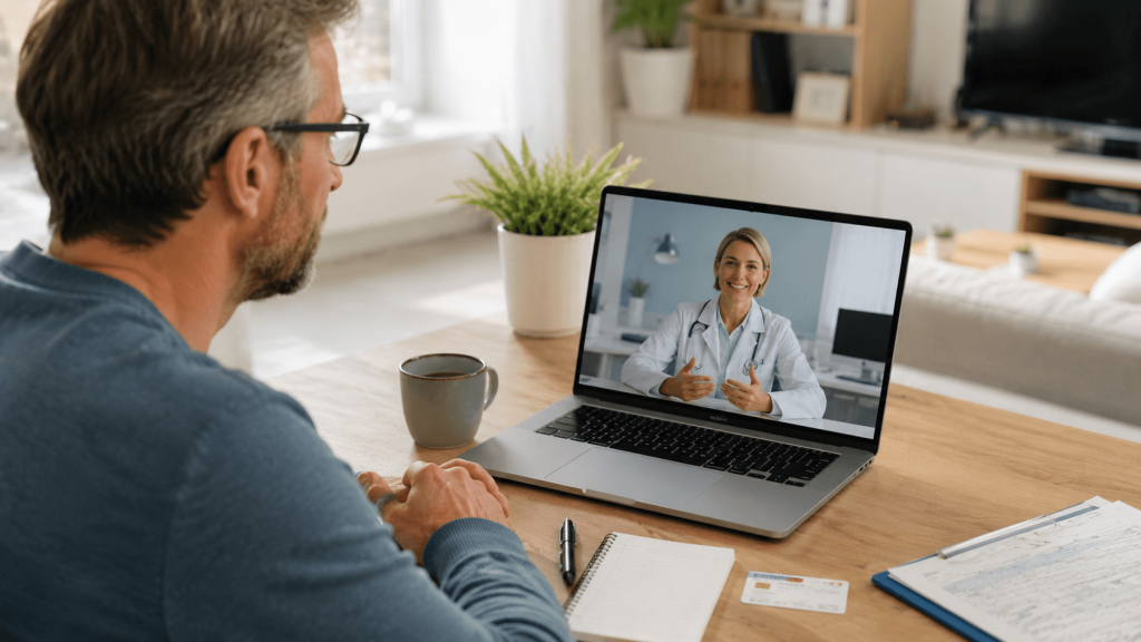 Arztbesuch per Video in Deutschland: Ablauf, Vorteile, technische Voraussetzungen und praktische Tipps für die Videosprechstunde.
