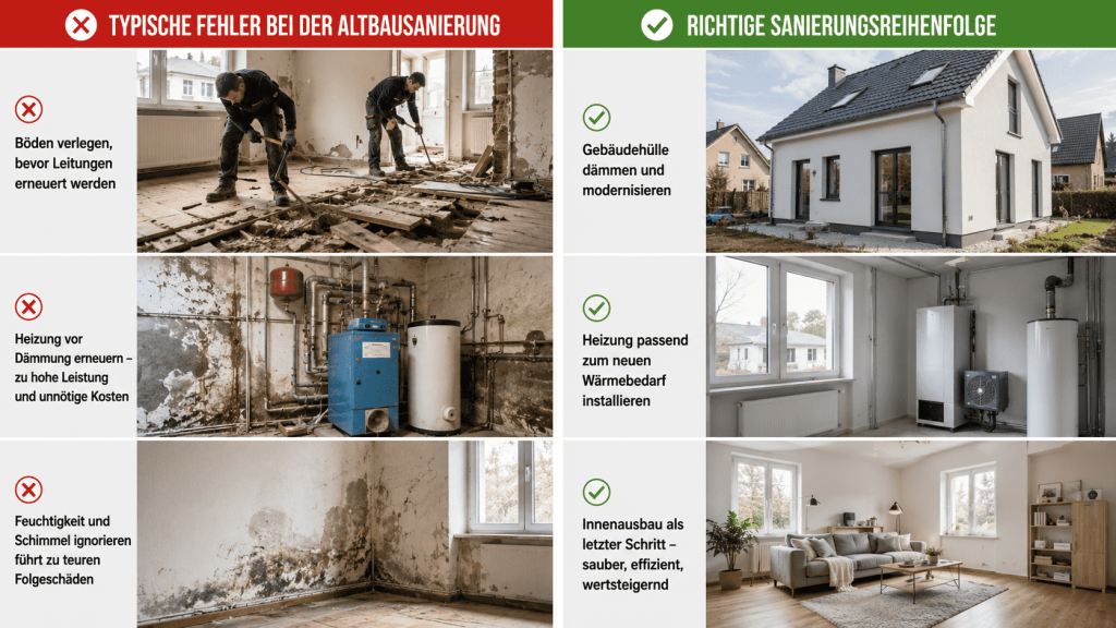 Altbau sanieren Reihenfolge richtig machen: die häufigsten Fragen beantwortet