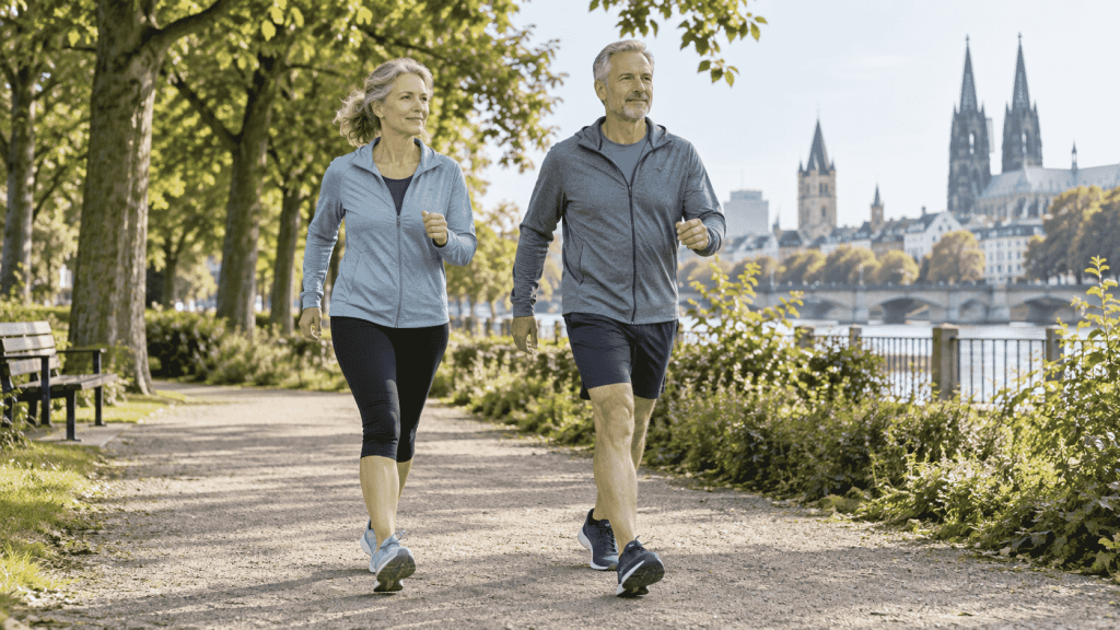 Sport ab 50: Trainingsplan für Anfänger Sport ab 50: Vier-Wochen-Plan mit Gehen und Kraftübungen für zu Hause. Belastung richtig wählen und passende Kurse mit Krankenkassenzuschuss finden.
