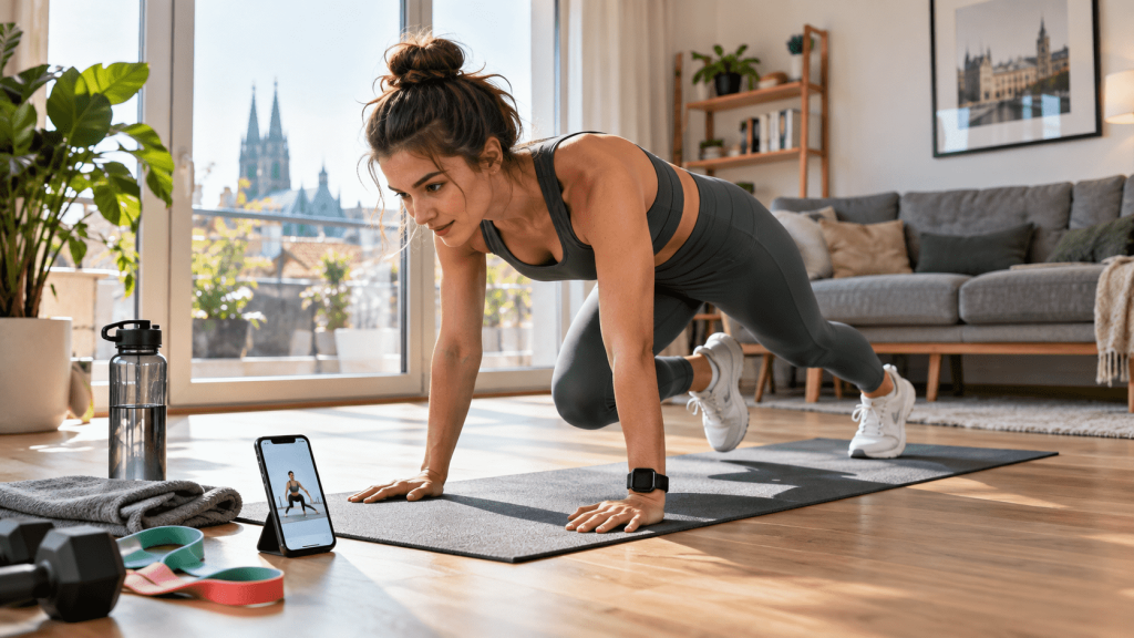 Die besten kostenlosen Fitness-Apps 2026 in Deutschland: Nike Training Club, Strava, Freeletics und weitere Apps für Zuhause, Laufen und Fitnessstudio.