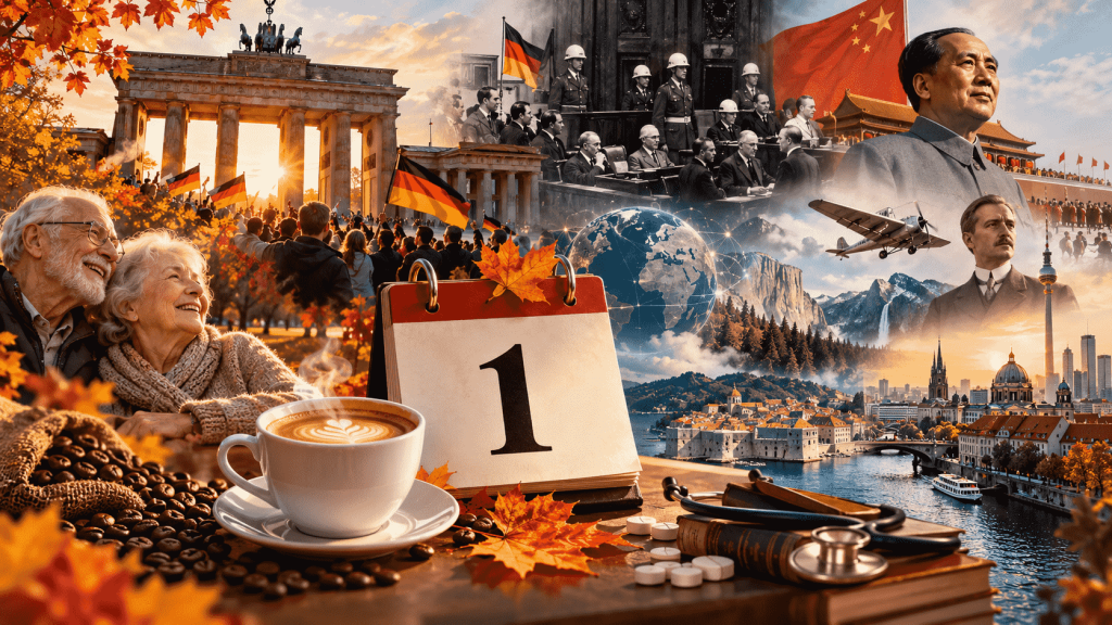 Was wird am 1. Oktober in Deutschland und weltweit gefeiert? Feiertage, historische Ereignisse, berühmte Geburtstage und Bedeutung des Datums 2026.