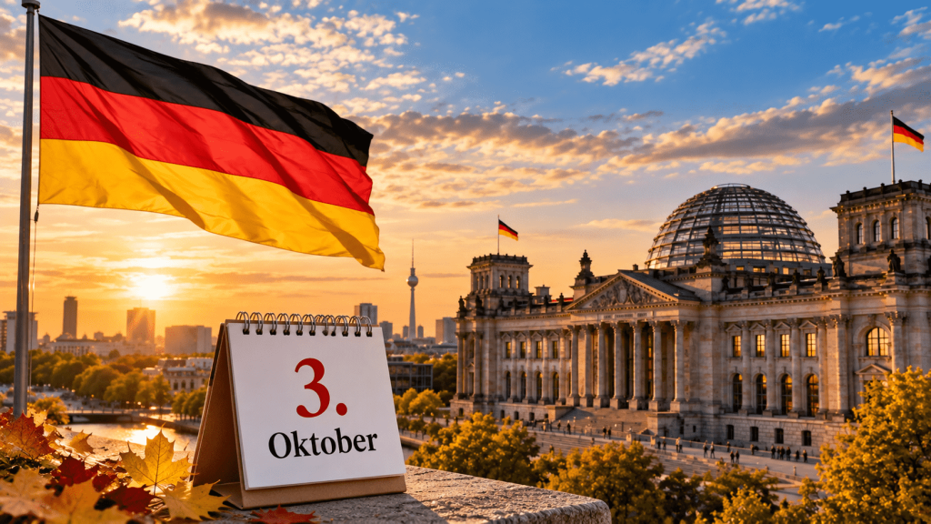 Am 3. Oktober 2026 ist Tag der Deutschen Einheit. Erfahren Sie, was geöffnet ist, wie Geschäfte und Verkehr arbeiten und wo gefeiert wird.